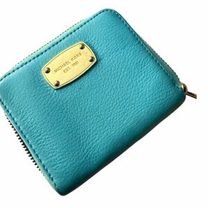 Michael Kors Turquoise Leather Bifold Wallet